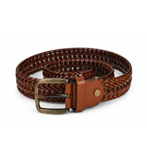 Braided Elegance Leather Belt-ANTIQUE TAN