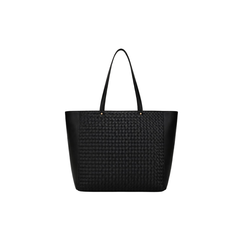 Classic Black Leather Work Tote bag - Image 2