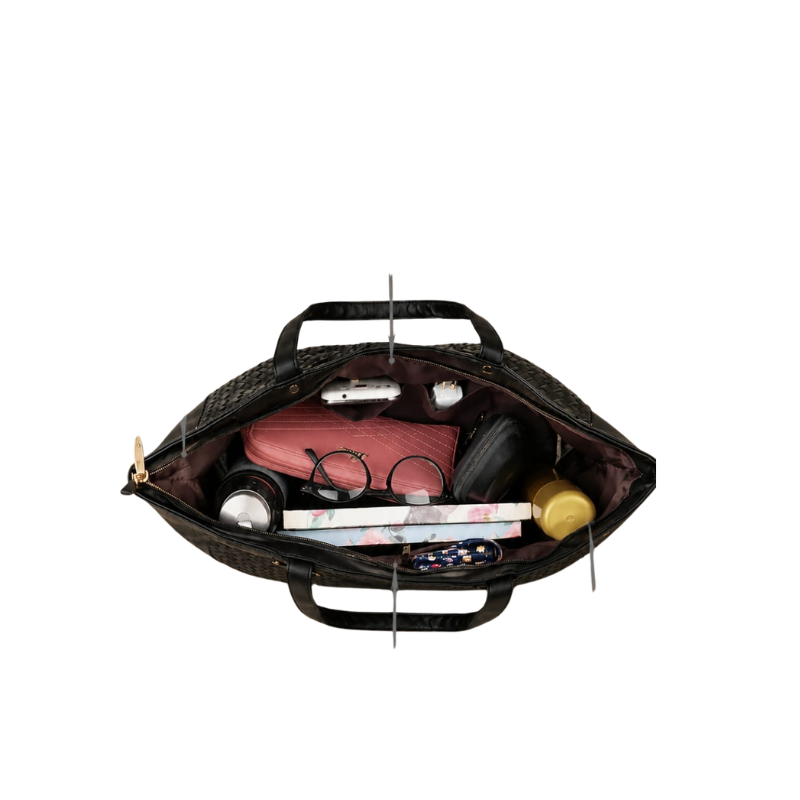 Classic Black Leather Work Tote bag - Image 3