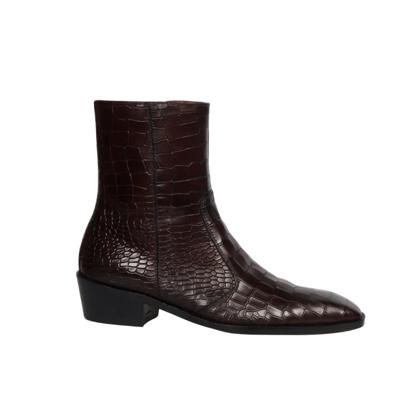 Cuban Heel Chelsea Boots - Brown 4