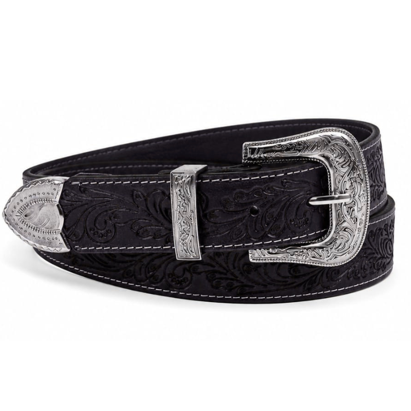 Floreale Cowboy Leather Belt-Black Floreale-Cowboy-Leather-Belt-Black