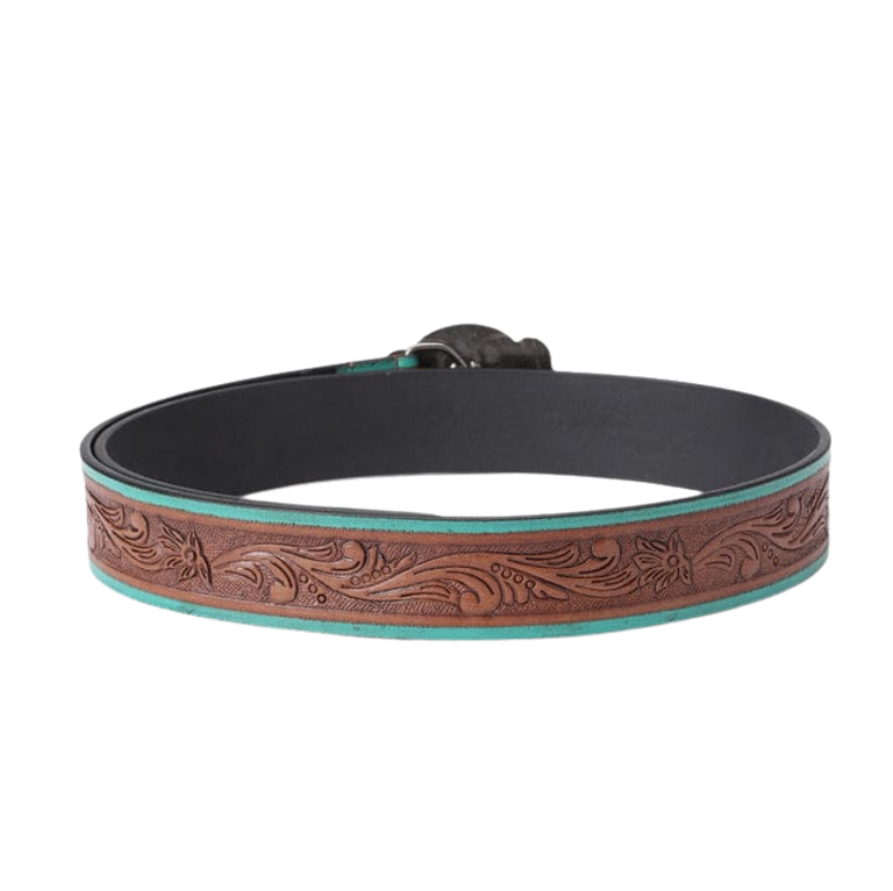 Hand-Tooled Genuine Leather Western Belt