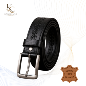 Milano Noir Genuine Leather Belt- BLACK