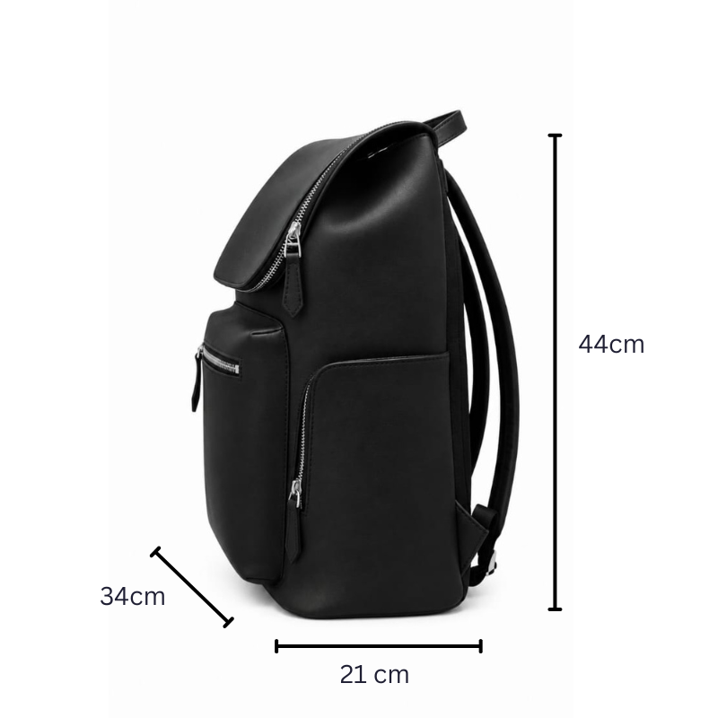 Premium Black Leather Laptop Backpack 3
