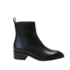 Premium Croco Texture Side Zipper Chelsea Leather Boots - Black 2