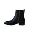 Premium Croco Texture Side Zipper Chelsea Leather Boots - Black 3