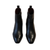 Premium Croco Texture Side Zipper Chelsea Leather Boots - Black 4