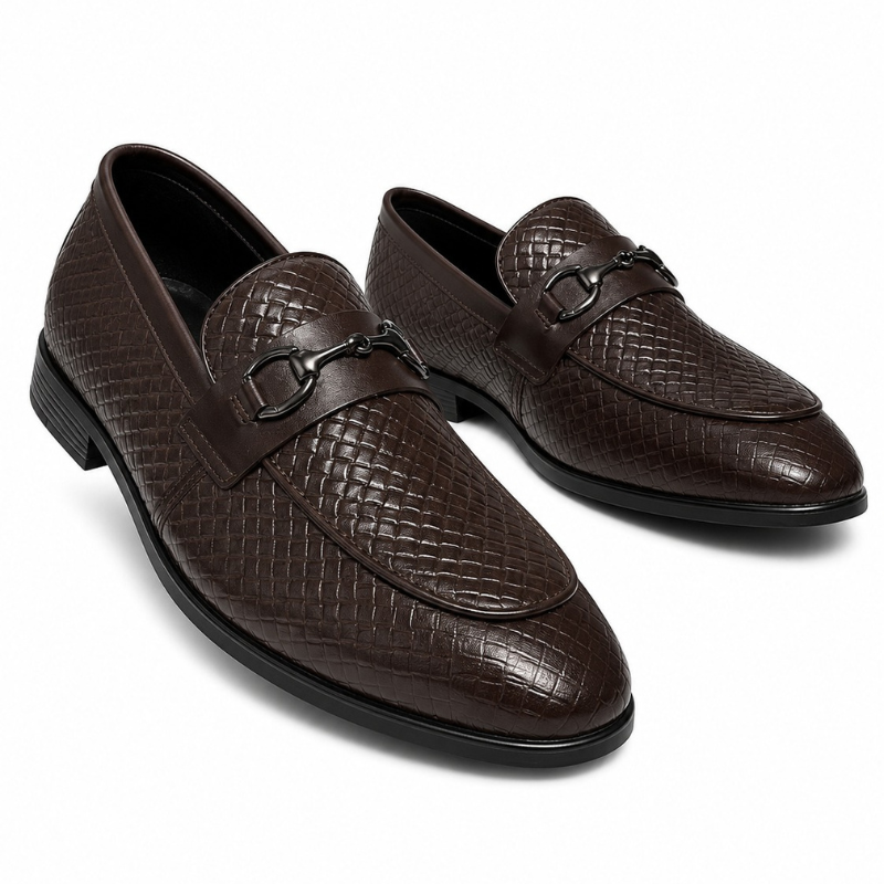 Ravello Dark Brown Croc Horsebit Loafer2