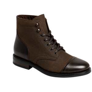 Regent Dark Brown Cap-Toe Canvas Boot