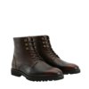 Rugged Ember Leather Combat Boots -Burnished Dark Brown