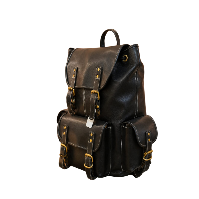 Vintage Bergan Leather Backpack (Vintage Black 1