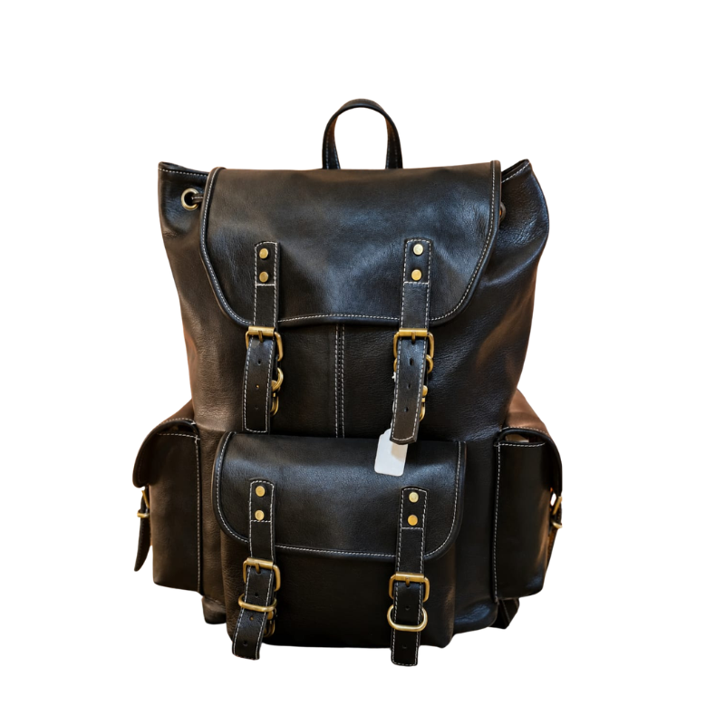 Vintage Bergan Leather Backpack (Vintage Black 2