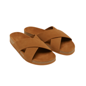 Cross-Strap Comfort Slide Sandals – Premium Leather