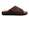 Men’s Classic Cross-Panel Leather Slides – Dark Brown 2