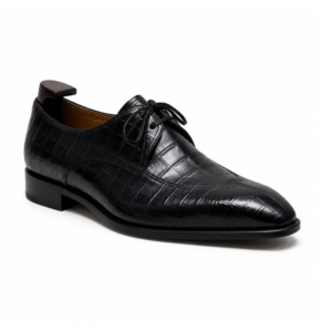 Midnight Croc Lace Up Oxford Shoes