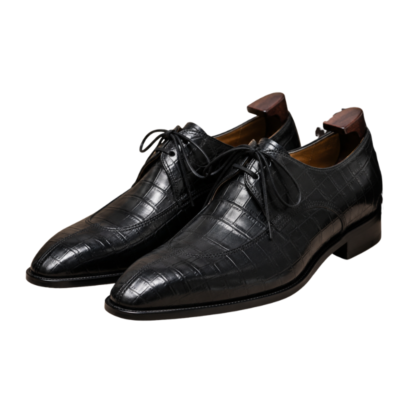 Midnight Croc Lace Up Oxford Shoes 2