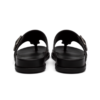 Vintage Buckle Toe-Ring Leather Sandals - Black (1)