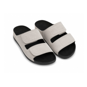 White Double-Strap Slide Sandals