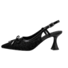 Women’s Black Bow Slingback Pointed-Toe Heels