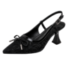 Women’s Black Bow Slingback Pointed-Toe Heels 2