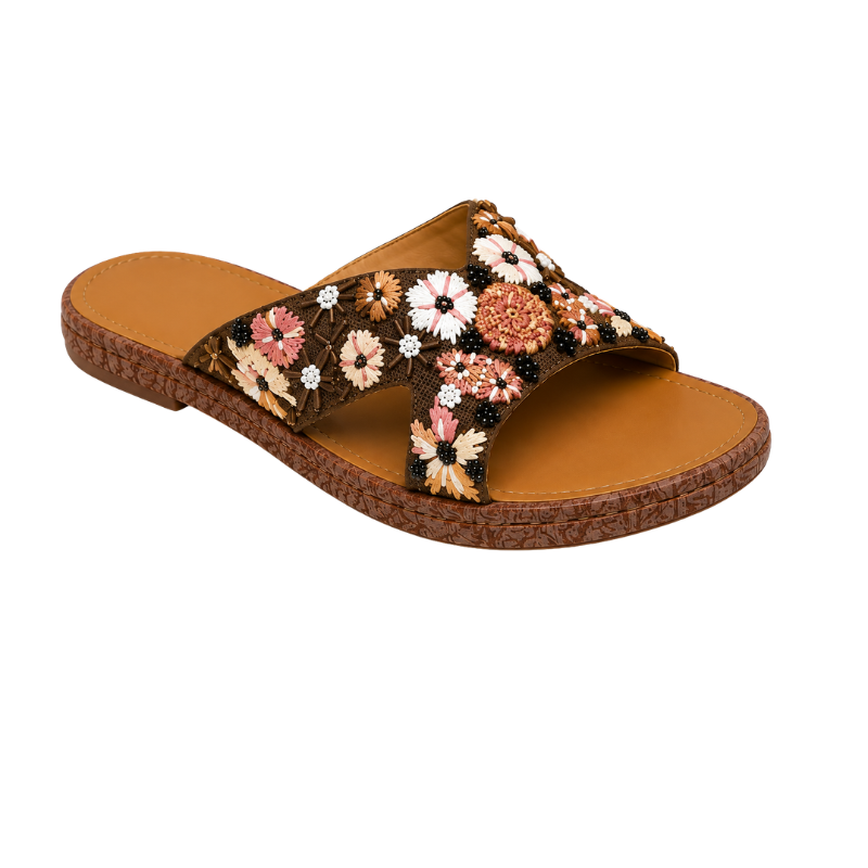 Women’s Floral Embroidered Slip-On Sandals 4