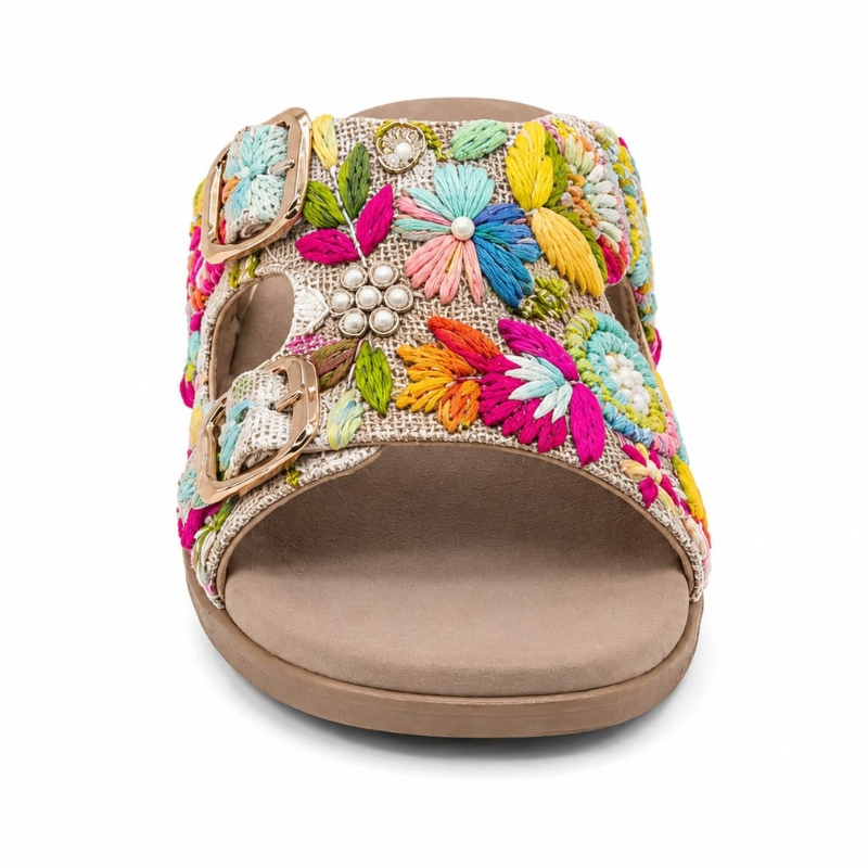 Women’s Floral Embroidered Wedge Sandals 2