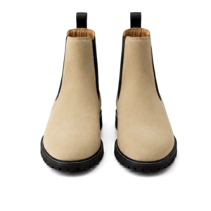 Beige Suede Chelsea Boots – Sandstone Texture, Effortless Sophistication