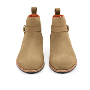 Beige Suede Buckle Ankle Boots – Vintage Character, Refined Edge