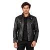 Black Leather Military Jacket