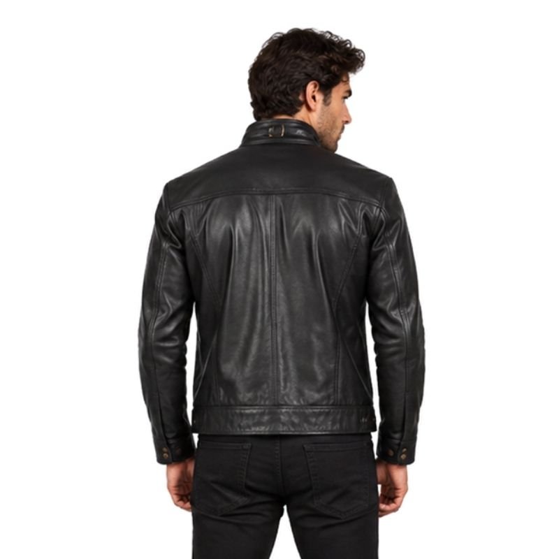 Black Leather Military Jacket (2)