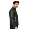 Black Leather Stand Collar Jacket (2)