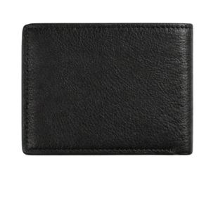 Black Pebbled Leather Bifold Wallet – Midnight Grain, Modern Sophistication