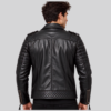 Black Quilted Leather Biker Jacket (2)