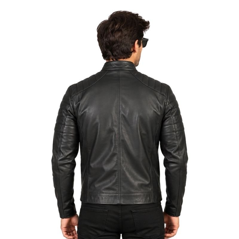 Black Quilted Leather Jacket (2)