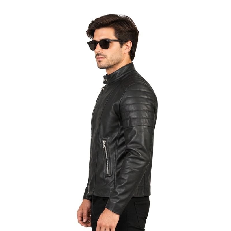 Black Quilted Leather Jacket (3)