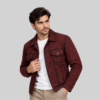 Burgundy Denim Trucker Jacket (3)