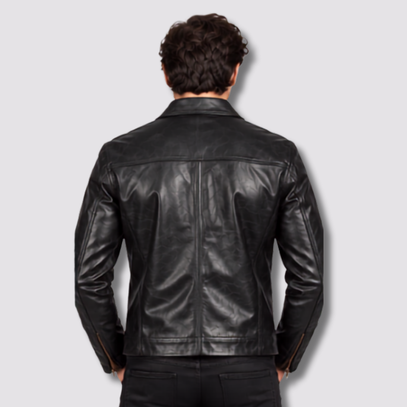 Classic Black Leather Jacket (2)