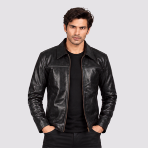 Men’s Black Prestige Genuine Leather Jacket