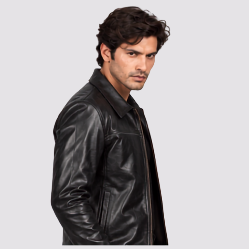Classic Black Leather Jacket (4)