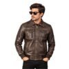 Dark Brown Leather Pilot Jacket
