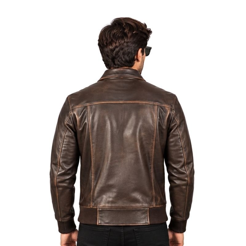 Dark Brown Leather Pilot Jacket (2)