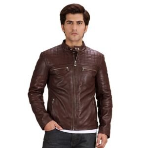 Men's Dark Brown Quilted Leather Jacket