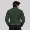 Forest Green Suede Quilted Biker Jacket