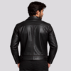 Men’s Leather Cafe Racer Motorcycle Jacket (3)