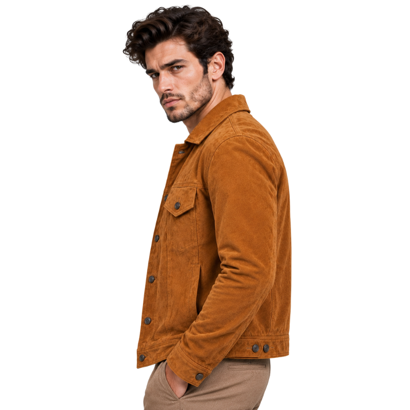 Men’s Tan Brown Genuine Leather Jacket (4)