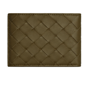 Olive Brown Woven Leather Bifold Wallet – Earth-Toned Texture, Distinctive Style