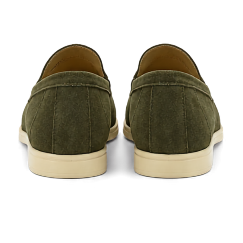 Olive Green Suede Loafers (4)