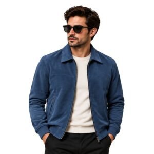 Men's Turkish Blue Suede Jacket